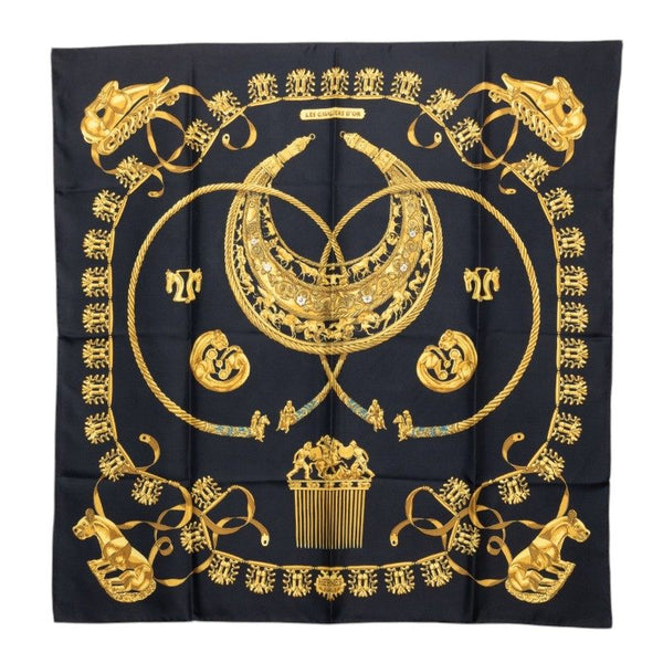 Hermes LES CAVALIERS D'OR Silk Scarf
