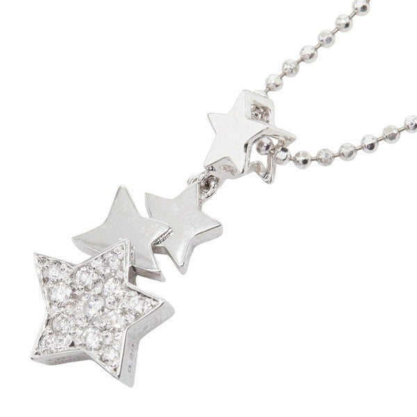 Golden dew POLARIS Au750 White Gold Diamond Pendant Necklace