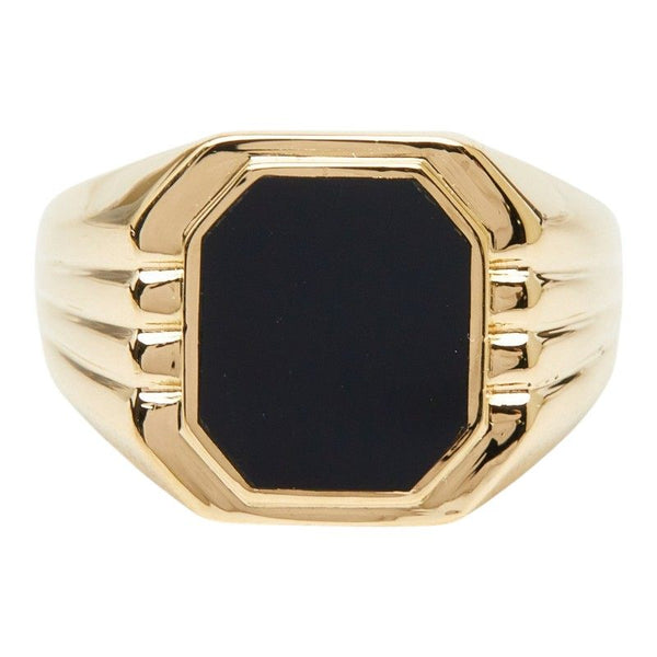 Au750 Yellow Gold Onyx Ring