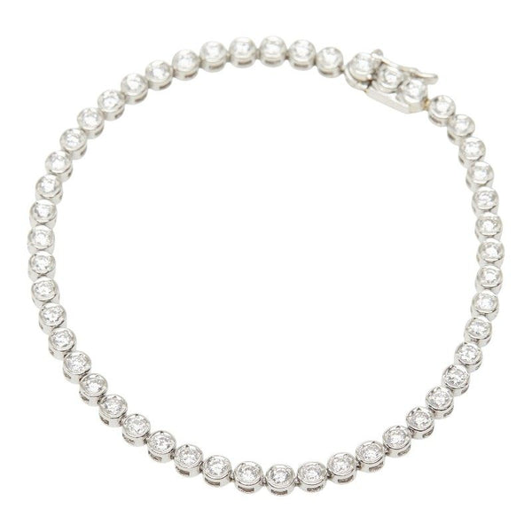 Pt900 Platinum Diamond Tennis Bracelet