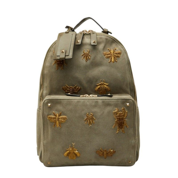 Valentino Garavani Rockstud Bug Canvas Backpack