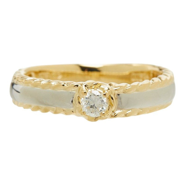 Au750 Pt900 Diamond Ring