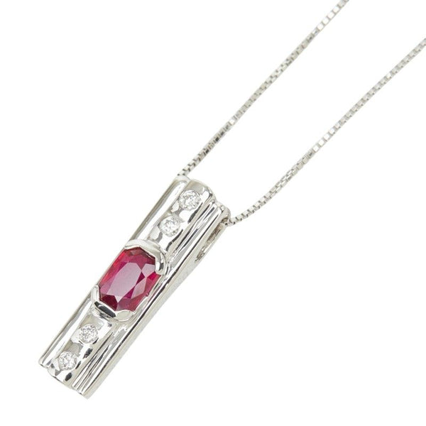 Ruby Diamond Pt900 Pt850 Ruby Diamond Necklace