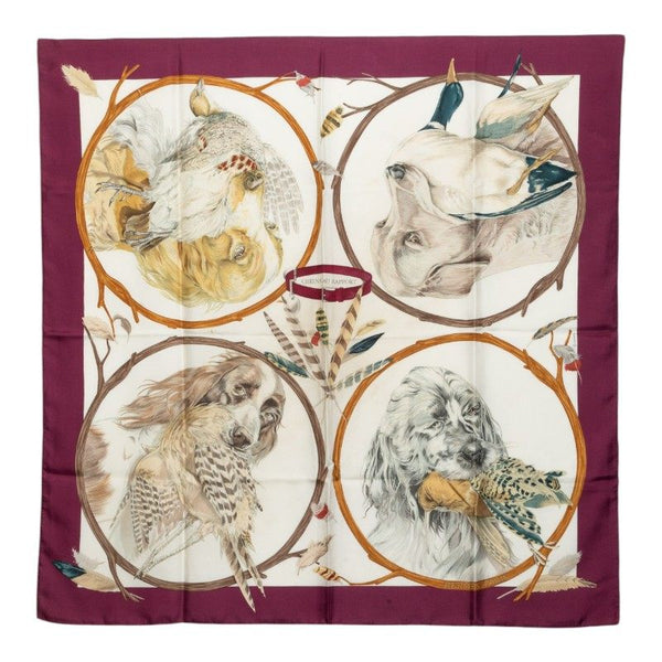 Hermes CHIENS AU RAPPORT Silk Scarf