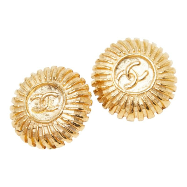 Chanel Coco Mark Round Earrings