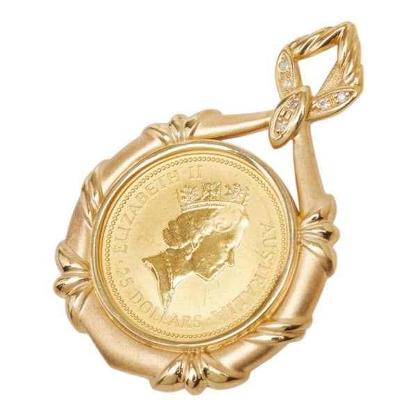 Au999 Ingot Au750 Gold Diamond Pendant