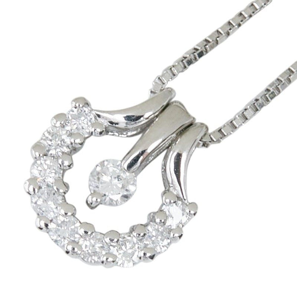 Platinum Diamond Horseshoe Pendant Necklace