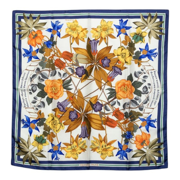 Hermes Carre90 Fleurs d'Hellade Silk Scarf