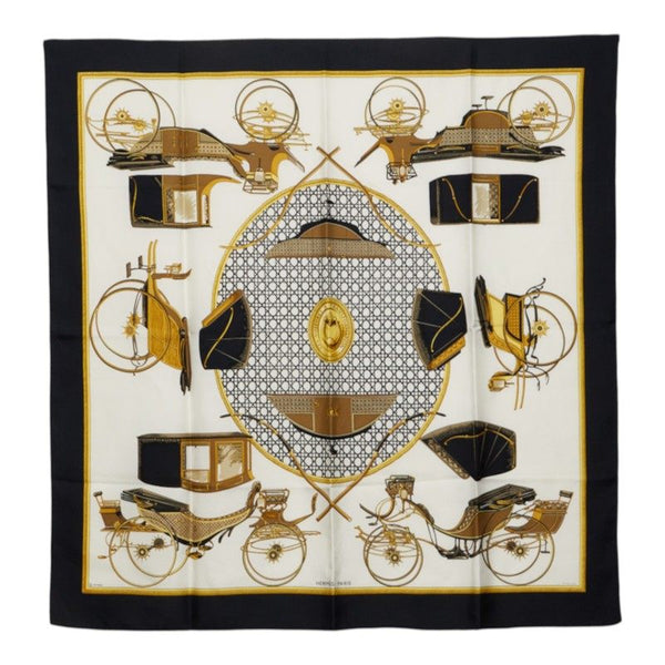 Hermes LES VOITURES A TRANSFORMATION Silk Scarf