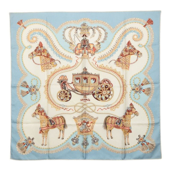 Hermes Carre90 Paperoles Carriage And Nobles Silk Scarf