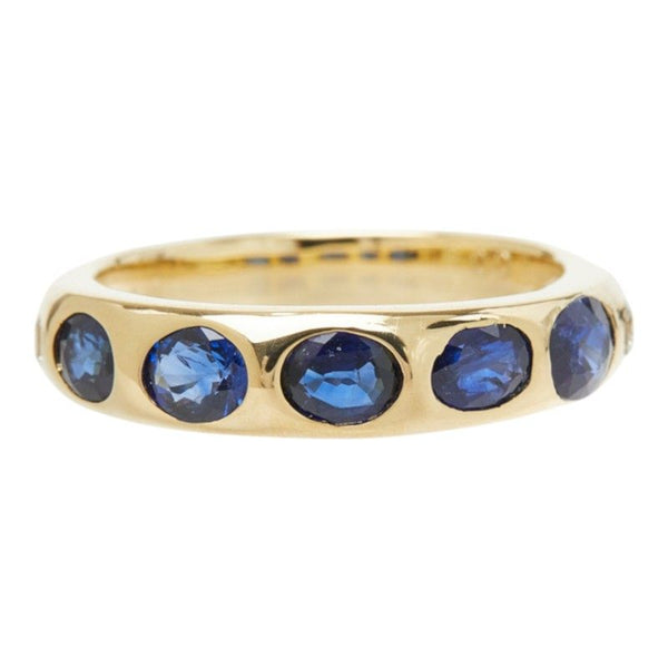 Au750 Yellow Gold Sapphire Diamond Ring