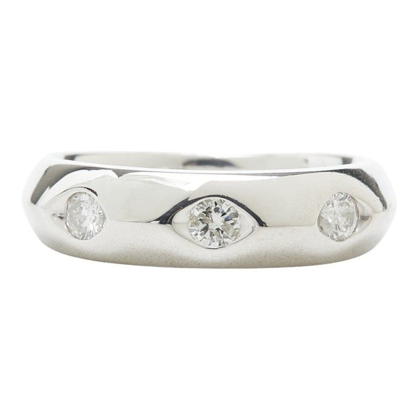Platinum Diamond Three Row Ring