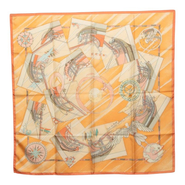 Hermes Face au large Carre90 Silk Scarf
