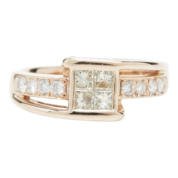 Au750 Pink Gold Diamond Ring