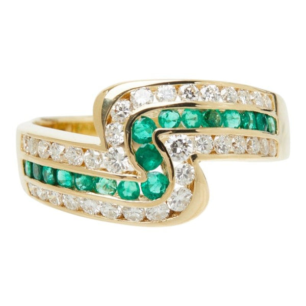 GWB Emerald Diamond Au750 Yellow Gold Ring