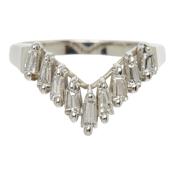 Platinum Diamond V Shape Ring