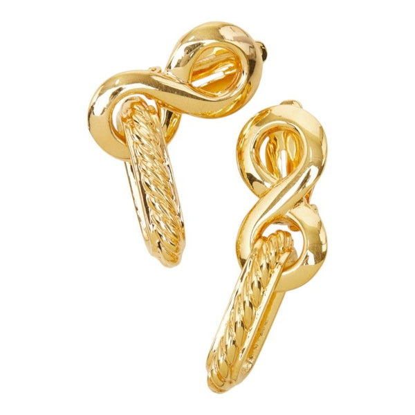 Saint Laurent Figure Eight Twist Drop Metal Earrings
