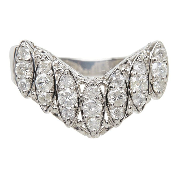 Platinum Diamond V Shape Ring
