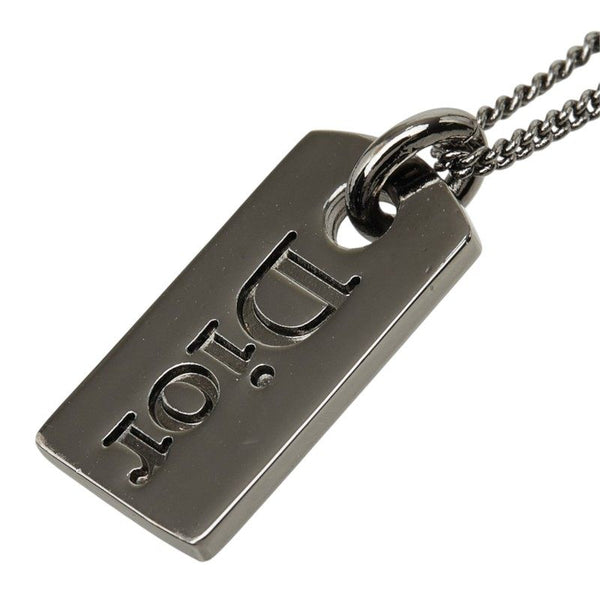 Dior Logo Plate Metal Necklace