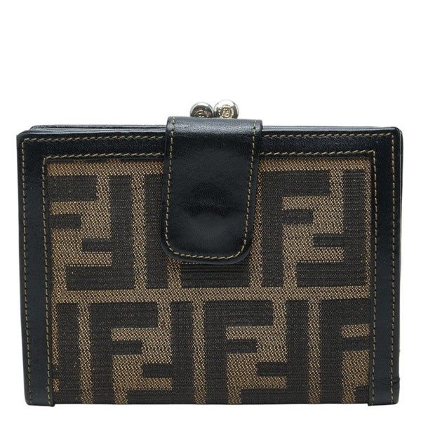 Fendi Zucca Jacquard Canvas Leather Wallet