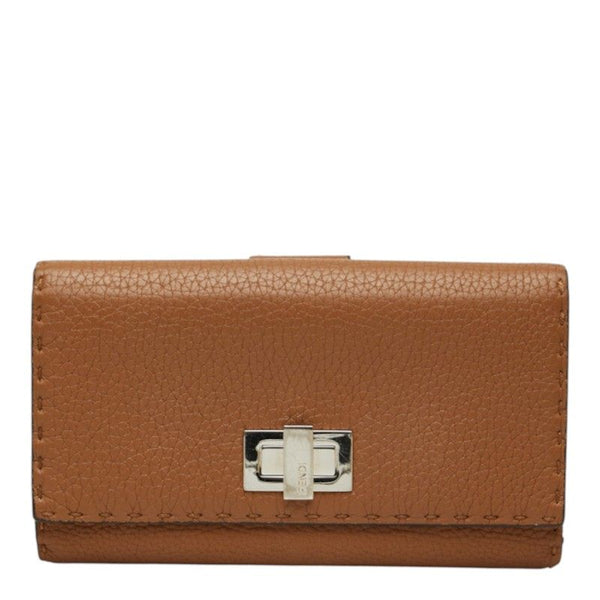 Fendi Peekaboo Selleria Leather Long Wallet
