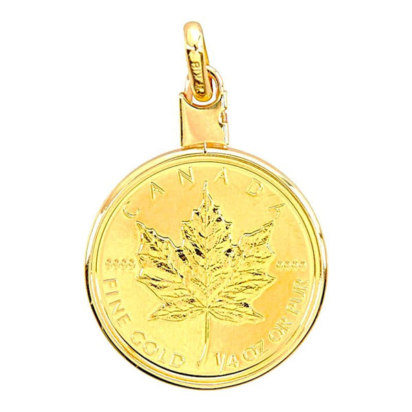 K24IG K18YG Maple Leaf Gold Coin Pendant