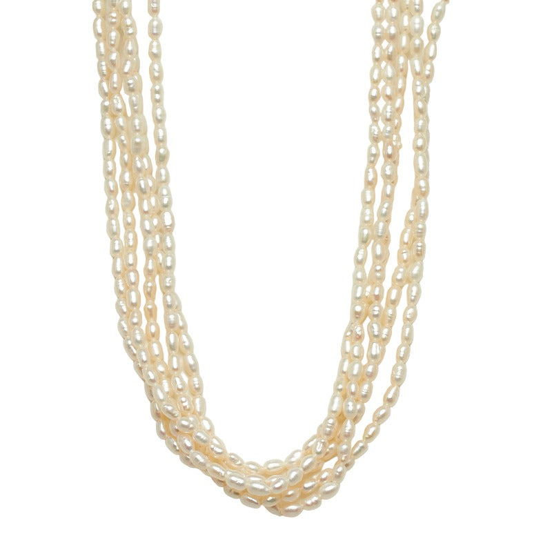 [LuxUness] 5-Strand Pearl Necklace Natural Material Necklace in Excellent condition