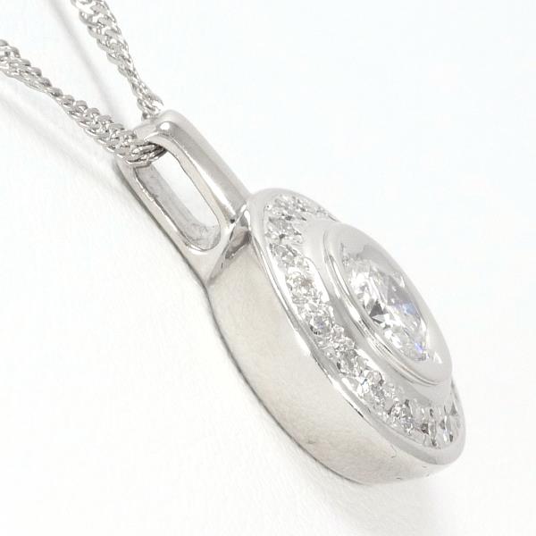 Platinum PT900 & PT850 Necklace with 0.31ct and 0.13ct Natural Diamonds, Total Weight Approximately 5.3g, 40cm Length