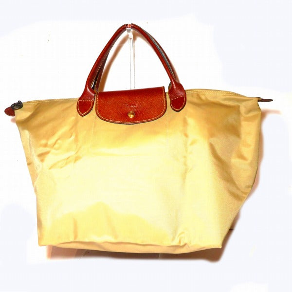 Longchamp Le Pliage Nylon Leather Tote Bag in Good Condition