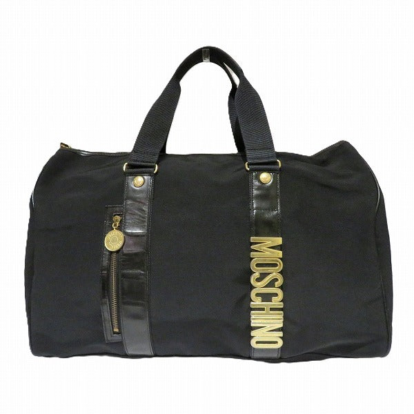 Moschino Nylon Black Boston Travel Bag