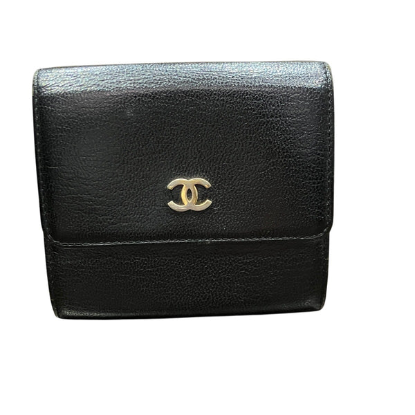 CHANEL Leather Trifold Wallet