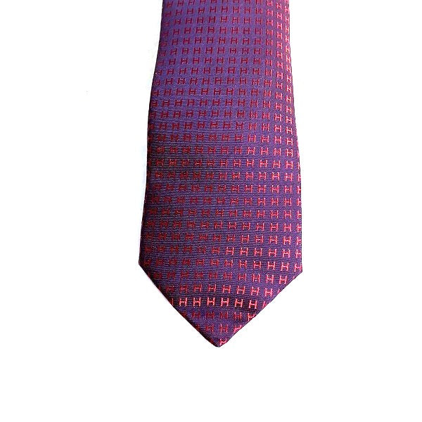 Hermes Red Silk Tie 152cm x 7cm in Good Condition