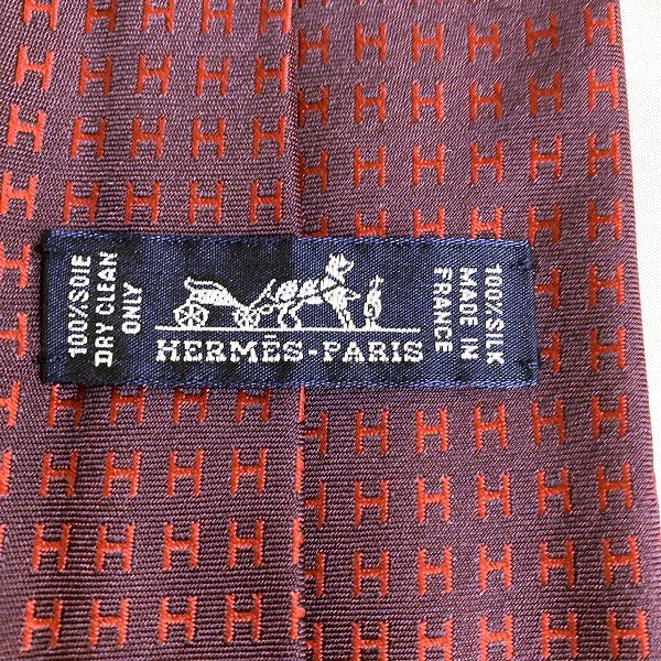 Hermes Red Silk Tie 152cm x 7cm in Good Condition