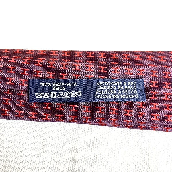 Hermes Red Silk Tie 152cm x 7cm in Good Condition