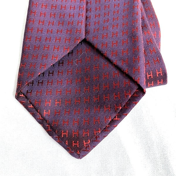 Hermes Red Silk Tie 152cm x 7cm in Good Condition