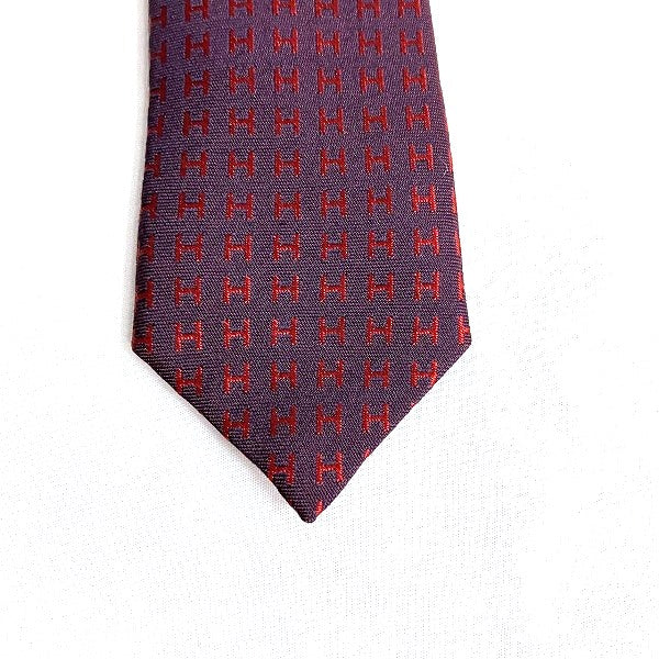 Hermes Red Silk Tie 152cm x 7cm in Good Condition