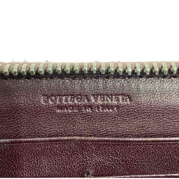 Bottega Veneta Leather Bordeaux Zip Wallet