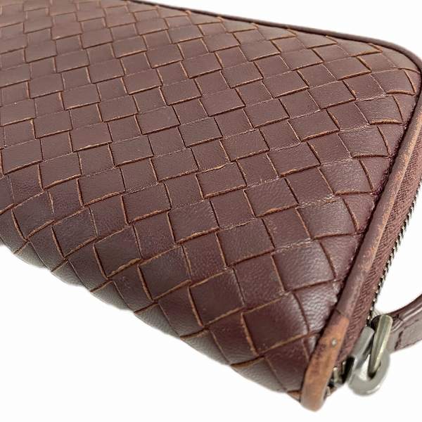 Bottega Veneta Leather Bordeaux Zip Wallet