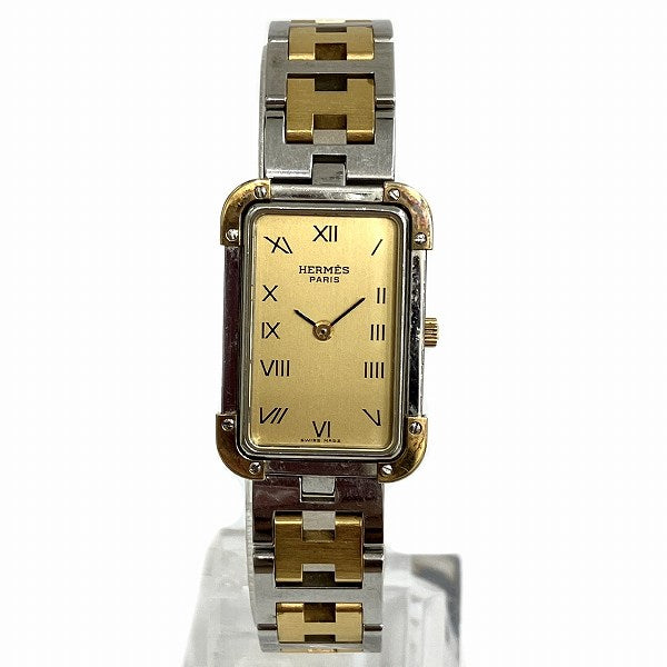 Hermes Croisiere CR1.220 Quartz Gold Dial Ladies Watch in Good Condition