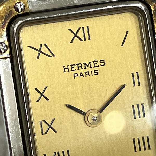 Hermes Croisiere CR1.220 Quartz Gold Dial Ladies Watch in Good Condition