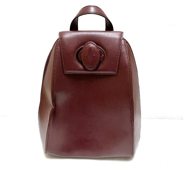 Cartier Must Line Bordeaux Leather Backpack in Good Condition