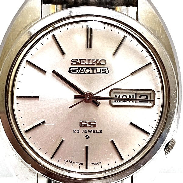 Seiko 5 Actus 6106-7003 Automatic Silver Dial Men's Watch in Fair Condition