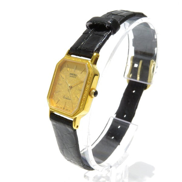 Seiko Exceline Ladies' Quartz Watch 7321-5520/K14xSS, Gold 7321-5520