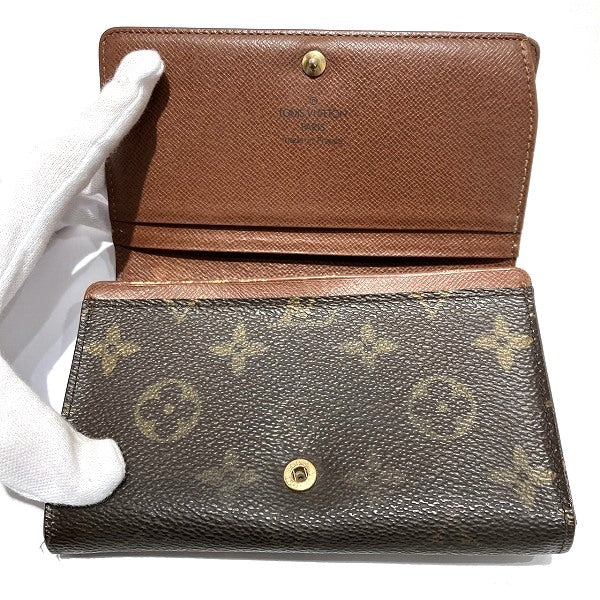 Louis Vuitton Monogram Portomone Bie Tresor Wallet M61730 in Fair Condition