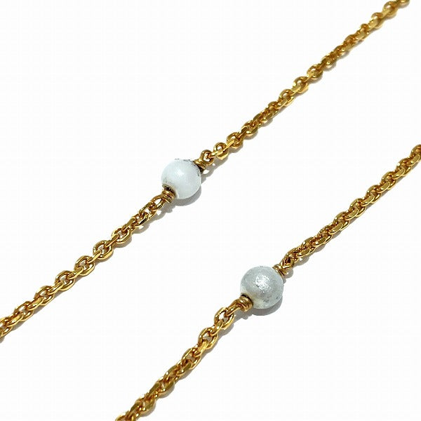 Dior N1033CDLCY Faux Pearl Rhinestone Logo Necklace 48cm