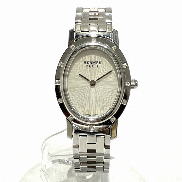 Hermes Clipper Nacre Oval Quartz Watch CO1.230 in Good Condition