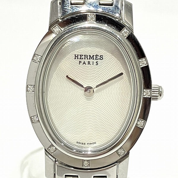 Hermes Clipper Nacre Oval Quartz Watch CO1.230 in Good Condition