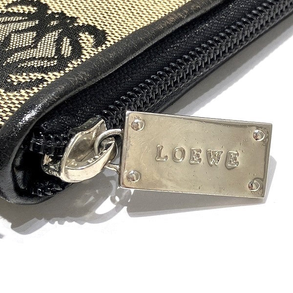 Loewe Anagram Canvas Leather Shoulder Bag