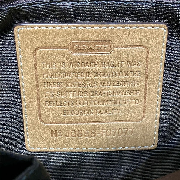 Coach Signature Leather Canvas Shoulder Bag F07077