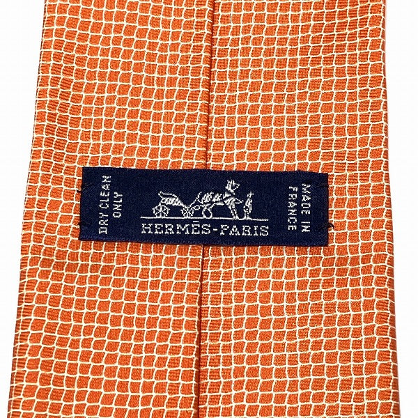 Hermes Silk Tie Orange in Great Condition